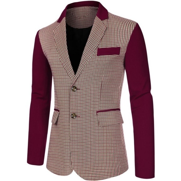 Lars Amadeus Men's Plaid Pattern Button
Down Slim Fit Casual Jacket Blazer new - Picture 1 of 8